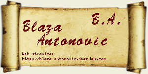 Blaža Antonović vizit kartica